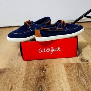 Navy blue deck shoes